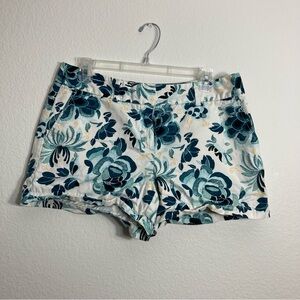LOFT Floral Print Women's Shorts - Blue and White